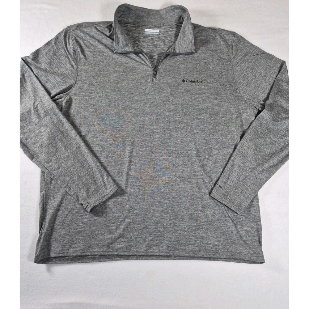 Columbia Sportswear Omni-Wick Pullover Men's XXL 1/4 Zip Gray Long Sleeve Shirt